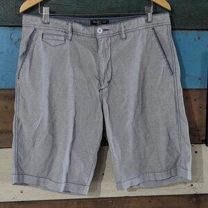 Halsey Sports Shorts Adult 35 Gray Golf Chinos Flat Front Mens Dark Stitch A